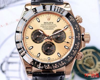 Rolex Daytona Rose Gold Ceramic Bezel Replica Watch 43mm